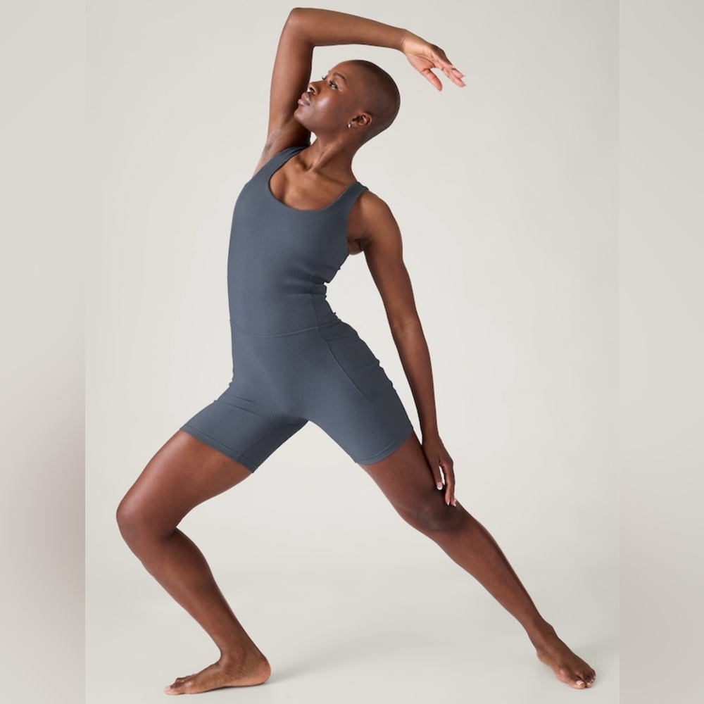 Athleta Salutation Rib Bike Suit // Granite Blue